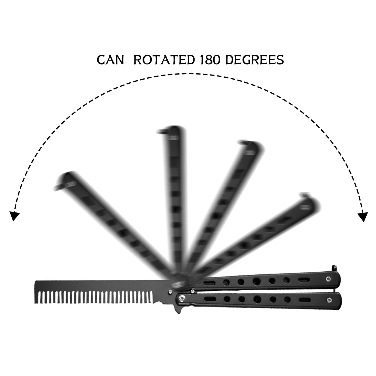 TianChgWei One Piece Durable Metal Folding Hair Comb - Convenient Steel Lightweight Portable Training Butterfly Comb for Trainer