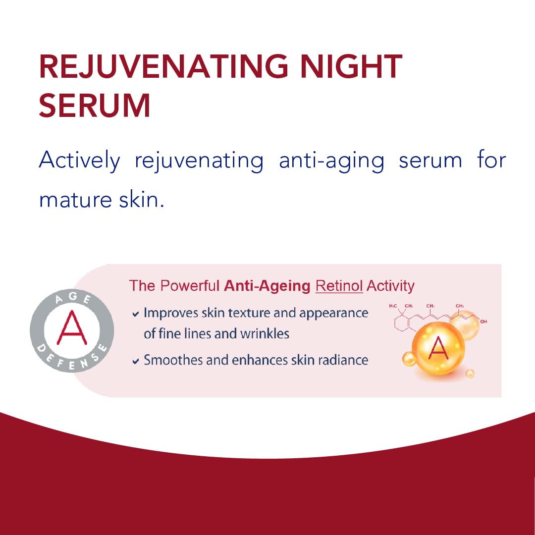 Novaclear RETINOL Rejuvenating Night Serum, Anti-Wrinkle & Anti-Aging Treatment - Visibly Reduces Fine Lines, Skin Firming Serum for Face, with Caviar, Hydromanil and Raspberry seed oil.