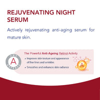 Novaclear RETINOL Rejuvenating Night Serum, Anti-Wrinkle & Anti-Aging Treatment - Visibly Reduces Fine Lines, Skin Firming Serum for Face, with Caviar, Hydromanil and Raspberry seed oil.