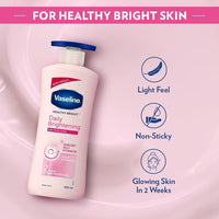 Vaseline Healthy Bright, Daily Brightening Daily Moisturizer, 400 ml, for Glowing Skin, with Vitamin B3, Visibly Radiant Skin in 2 Weeks, Lightweight, Non-sticky, Non-Oily Body Lotion, for Dry Skin
