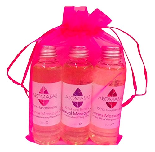 Aromabar Sensual Massage Oil Gift Set (3 x 60ml) Romance, Sensual and Lovers Blends