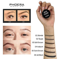 Phoera PHOERA Eyebrow Pomade Waterproof 24 Hours Long Lasting Sweat Resistant Brow 6 Colours Cream Gel (01 Blonde)