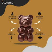 GLOWRISE Lions Mane Gummies 1000mg – Blueberry Flavor, Sugar-Free, Vegan & Halal - 60 Gummies (Two Months Supply)- (Not Powder or Capsules)