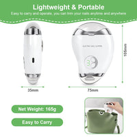 LOPHE Electric Nail Clipper, Double-Headed Cute Mango Shape Trimmer and Polisher 2-in-1 With LED Light Rechargeable Noiseless with Nail Cutting Storage Safe Nail Clipper for Baby, Kids, Elderly