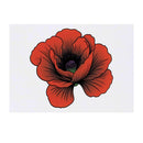 Azeeda 'Red Poppy Flower' Temporary Tattoo - Water Resistant, Skin-Safe, Non-Toxic Transfer (TO00077847)