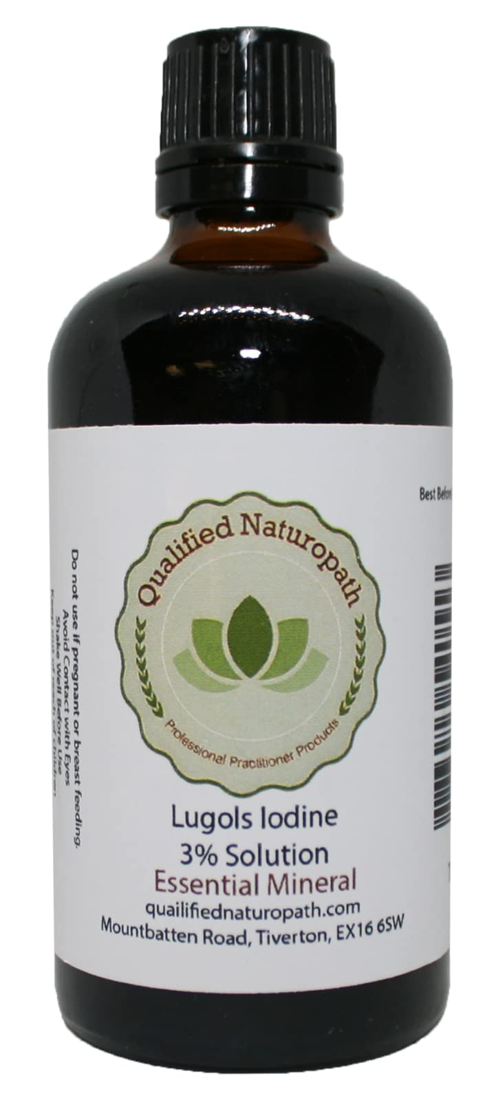Qualified Naturopath - Professional Practitioner Products Lugols Iodine Solution 3% - 100ml - with Dropper Insert