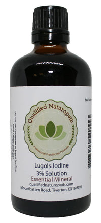 Qualified Naturopath - Professional Practitioner Products Lugols Iodine Solution 3% - 100ml - with Dropper Insert