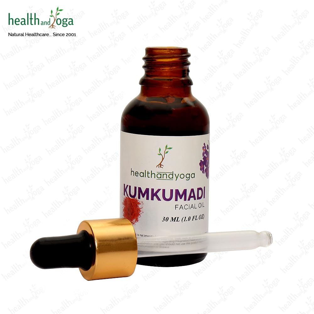 HEALTHANDYOGA HealthAndYoga Kumkumadi Face Glow Oil - 100% Ayurvedic - Boosts glow & brightens Skin - Anti-Aging - Reduces dark spots, pigmentation - For all Skin types - 30 ml