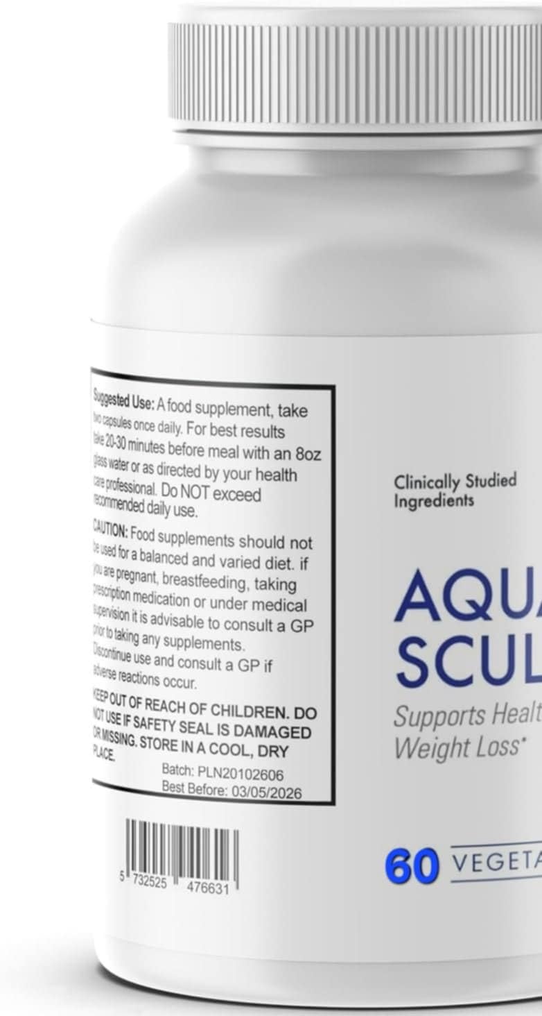 FItness Hero Supplements Aqua Sculpt Max - All Natural/Weight Management Support - 60 Capsules - Vegan/New & Sealed