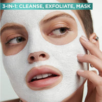 Garnier Pure Active 3in1 Clay Mask-Wash-Scrub 150ml, With Clay, Salicylic Acid, and Niacinamide, Face Cleanser For Oily Skin Prone to Blemishes, Eliminate Impurities & Reduce Pores