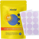 Alevial UV Detection Stickers for Sunscreen Reapply Reminder, Suitable for Kids & Adults, 40 Pack Sticker Patches, Sun Cream Instant Monitoring, Improved Formula