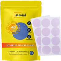 Alevial UV Detection Stickers for Sunscreen Reapply Reminder, Suitable for Kids & Adults, 40 Pack Sticker Patches, Sun Cream Instant Monitoring, Improved Formula