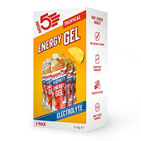 HIGH5 Energy Gel with Electrolytes | Quick Release Energy On The Go | 23 g Carbs | 57mg Magnesium | Great Taste | (Tropical, 5x60g)