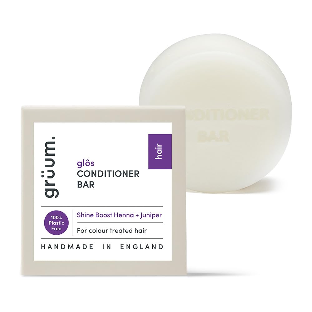 grüum Shine Boost Hair Conditioner Bar 50g - SLES, EDTA & Paraben Free Conditioner Bar for Hair Lasts up to 60 Washes - Plant-Based Vegan Solid Conditioner Bar for Hair