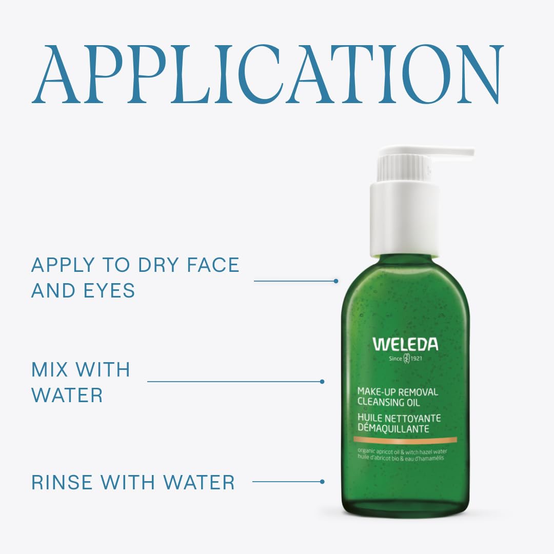 Weleda Make-Up Remover Cleansing Oil with Witch Hazel, For Face & Eyes, Removes Waterproof Make-Up, Fragrance Free, Vegan, 150ml