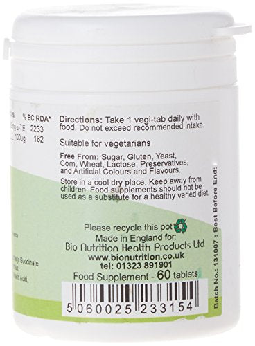 Bio Nutrition E400 + Selenium - Antioxidant and Immune Vitamin and Mineral - 60 vegi-tabs