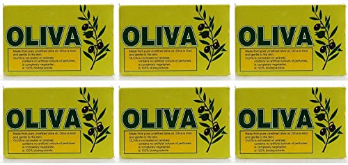 Oliva - Olive oil soap bar - 6 X 125g - 6 pack Bundle - Packaging May Vary