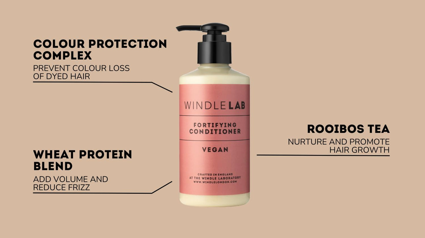 WINDLE Fortifying Conditioner by Windle LAB - With Rooibos Tea & Wheat Protein - Sulphate Free Conditioner For Fine Hair, Thinning & Colour Treated Hair - 250ml
