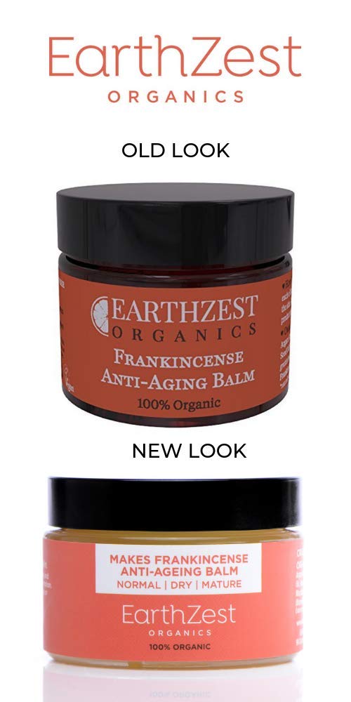Earthzest Organics Anti-ageing Frankincense Night & Day Cream for Normal Dry Dull Mature Skin by EarthZest Organics. 100% Organic, Natural & Certified Vegan. NO synthetics or water, highly concentrated and long-lasting