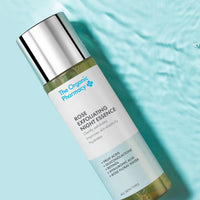 The Organic Pharmacy Rose Exfoliating Night Essence, 150ml - Gently exfoliate, Improve skin elasticity & Hydrate, With Fruit Acids, Gluconolactone, Retinol, H.A, Organic 91%