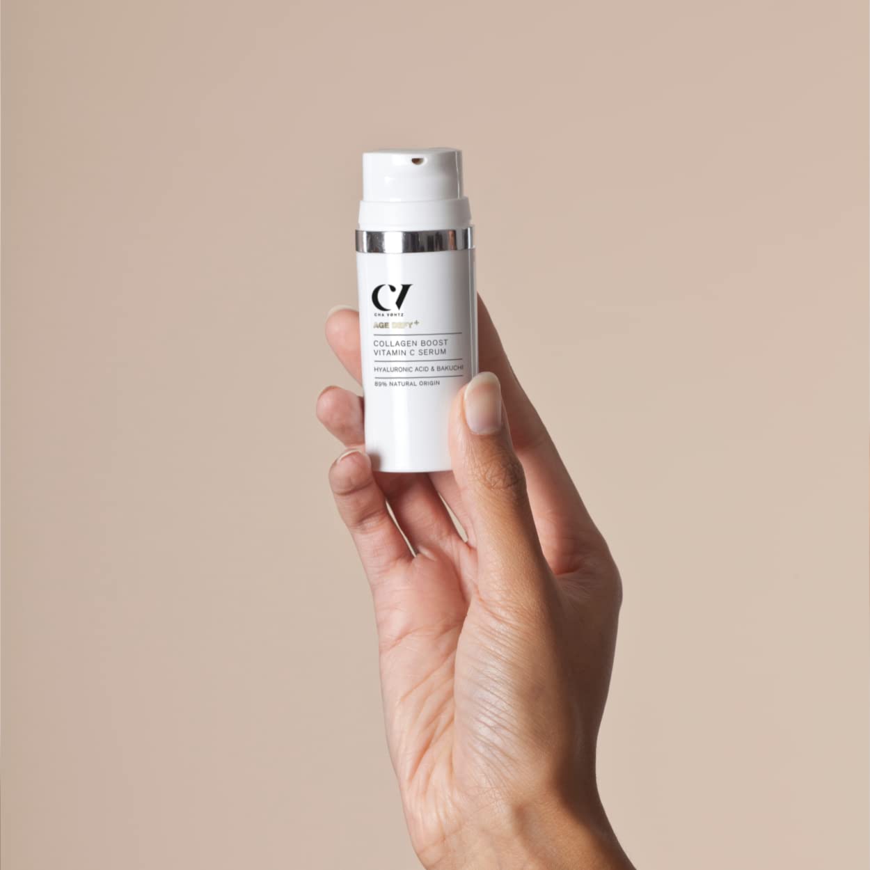 Age Defy+ Collagen Boost Vitamin C Serum 30ml | Natural & Organic Anti-Ageing Facial Serum by Cha Vøhtz | Vitamin C & Hyaluronic Acid Serum | Paraben Free & Ethyl Alcohol Free | Cruelty Free & Vegan