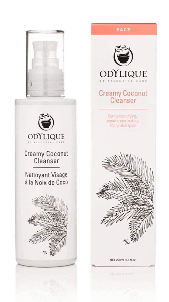 Odylique - Organic Cleanser Sensitive Skin 200ml - Creamy Coconut Cleanser – With Soothing Rose & Detoxifying Lemon - Natural Cleanser Face