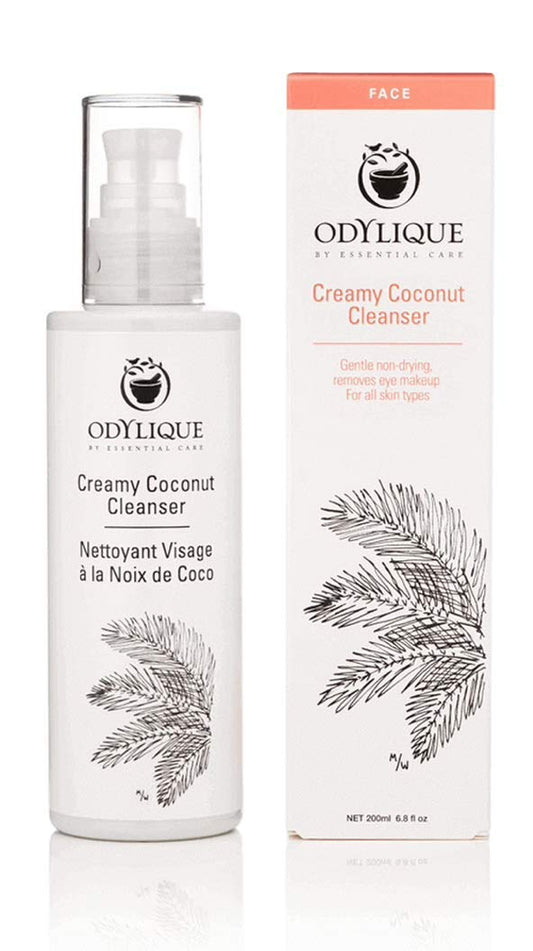 Odylique - Organic Cleanser Sensitive Skin 200ml - Creamy Coconut Cleanser – With Soothing Rose & Detoxifying Lemon - Natural Cleanser Face