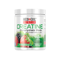 Medi-Evil Nutrition Creatine Monohydrate Powder 400g, Forest Fruit Flavour, Micronised for Easy Mixing, Improve Strength and Physical Performance