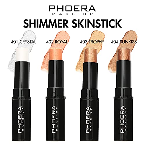 AQUAPURITY Phoera ® Makeup Shimmer Skin stick Highlighter Contour Concealer Makeup Stick Buildable Cream to Powder formula (401 CRYSTAL)… (403 Trophy)