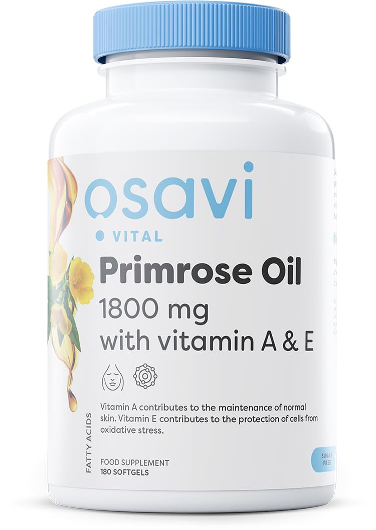 Osavi Primrose Oil with Vitamin A & E, 1800mg - 180 softgels