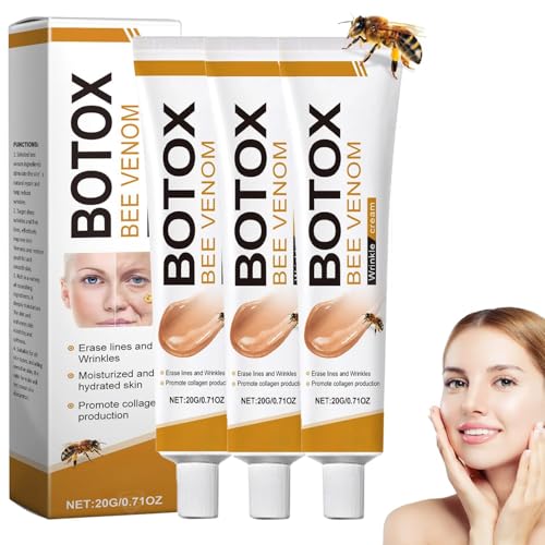 KoolShiro 2Pcs Bee Venom Cream, Bee Venom Wrinkle Removal & Firming, Moisturizing, Lifting & Recovery for All Skin Type,Anti-Aging Bee Venom Cream,Face Cream Moisturiser (3PCS, 3PCS)