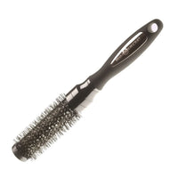 Head Jog 60 Black Ionic Radial Brush. Lightweight Round Hairbrush For Blow Drying, Curling. Ceramic Coated Barrel & Nylon Bristles, 28mm