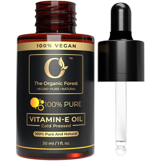 The Organic Forest – VEGAN . PURE . NATURAL 100% Pure Vitamin E Oil | Vitamin E Oil for Scars & Hair | 22500 IU, Non-GMO Verified | Skin Care | Face Oil | Moisturizing Oil | Cuticles and Nails Care