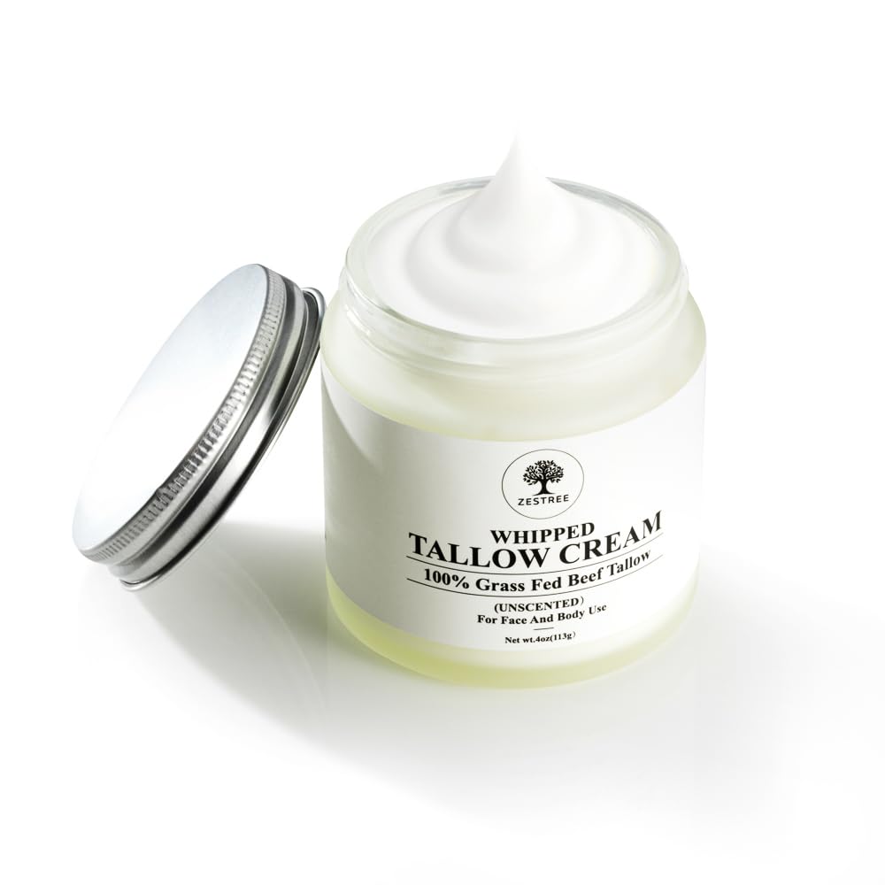 ZESTREE Whipped Tallow Cream, Nourishing Face & Body, Grass Fed, Unscented 113g