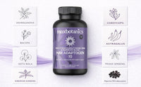 Max Botanics Max Adaptogen 10 Balance, Fatigue, Energy Boost & Stress Support 10-Herb Adaptogen High Strength Mushroom Blend with Ashwagandha, Rhodiola & Ginseng Natural Vegan UK Made (120 Capsules)