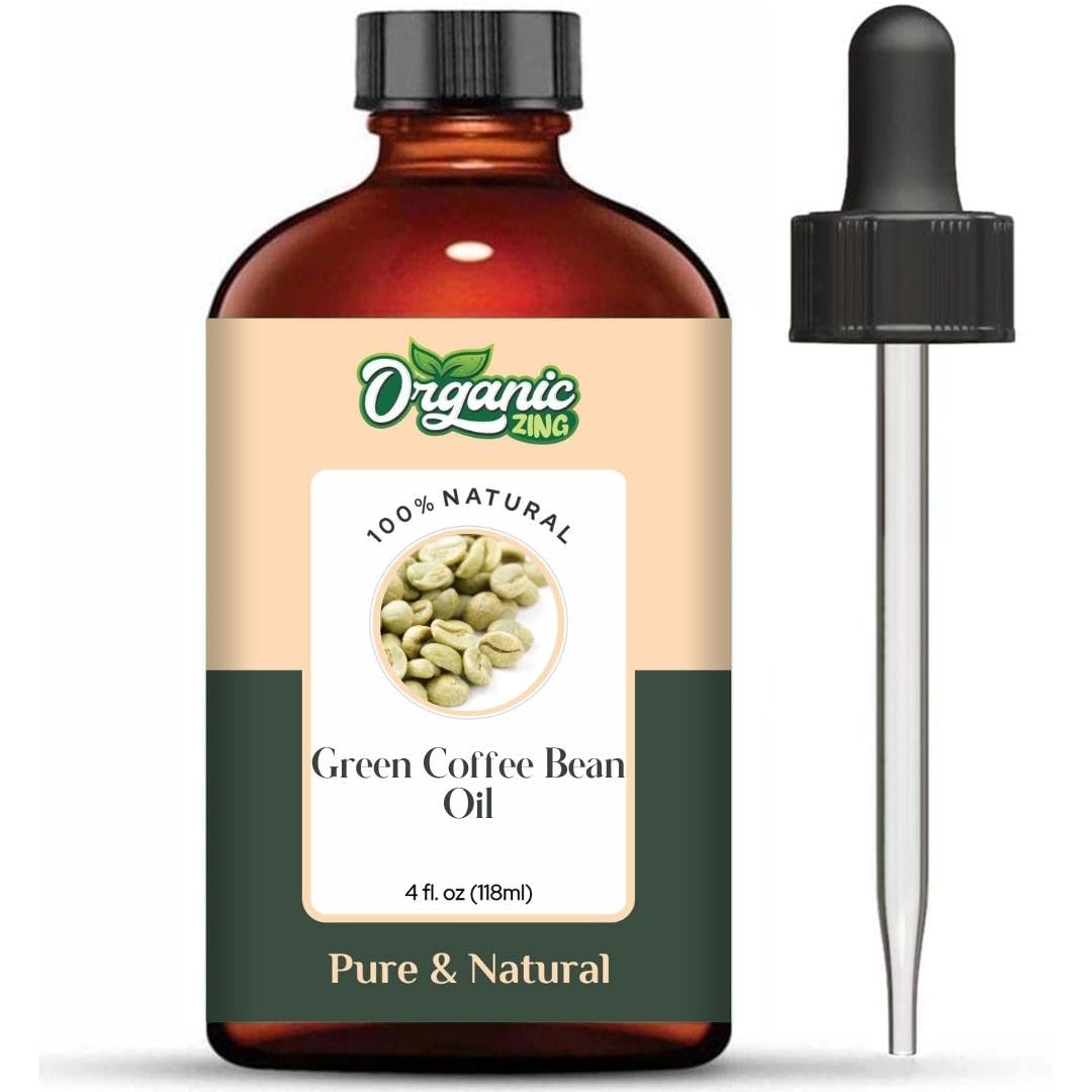 ORGANIC ZING Organic Zing Green Coffee Bean (Coffea Arabica.) Oil | Pure & Natural Carrier Oil for Skincare, Hair Care & Massage - 118ml/3.99fl oz