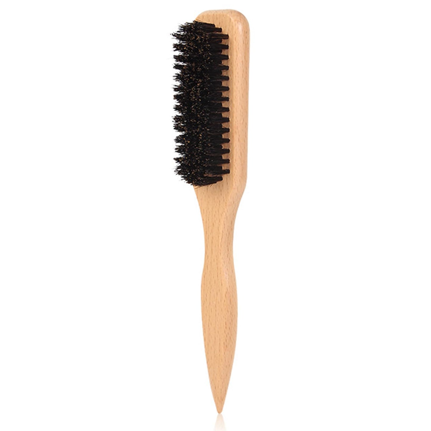 TRHDFW Boar Bristle Slick Back Hair Brush for Sleek Ponytail Bun Smoothing Baby Hairs Flyaways Edge Control Backcombing Teasing Hairbrush with Wide Rat Tail for Sectioning Parting