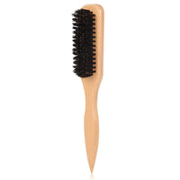 TRHDFW Boar Bristle Slick Back Hair Brush for Sleek Ponytail Bun Smoothing Baby Hairs Flyaways Edge Control Backcombing Teasing Hairbrush with Wide Rat Tail for Sectioning Parting