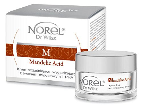 Norel Dr Wilsz Mandelic Acid Brightening Smoothing Creme | Krem Rozjasniajaco - Wygladzajacy z Kwarem Migdalowym 50 ml SET with STAPIZ Hair Shampoo 15ml or Mask 10ml