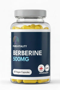 Pure: Vitality Pure Vitality Berberine HCL 500mg – 60 Vegan Capsules – 98% Purity – High Strength Formula – UK GMP Certified Manufacturer
