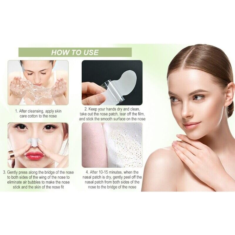 (10 Pcs) Blackhead Remover | Nose Beauty Stickers | Blackhead Acne Removal Pore Cleansing Nose Cleaning Strips | Deep Cleansing Nose Pore Strips For Men & Women (White)