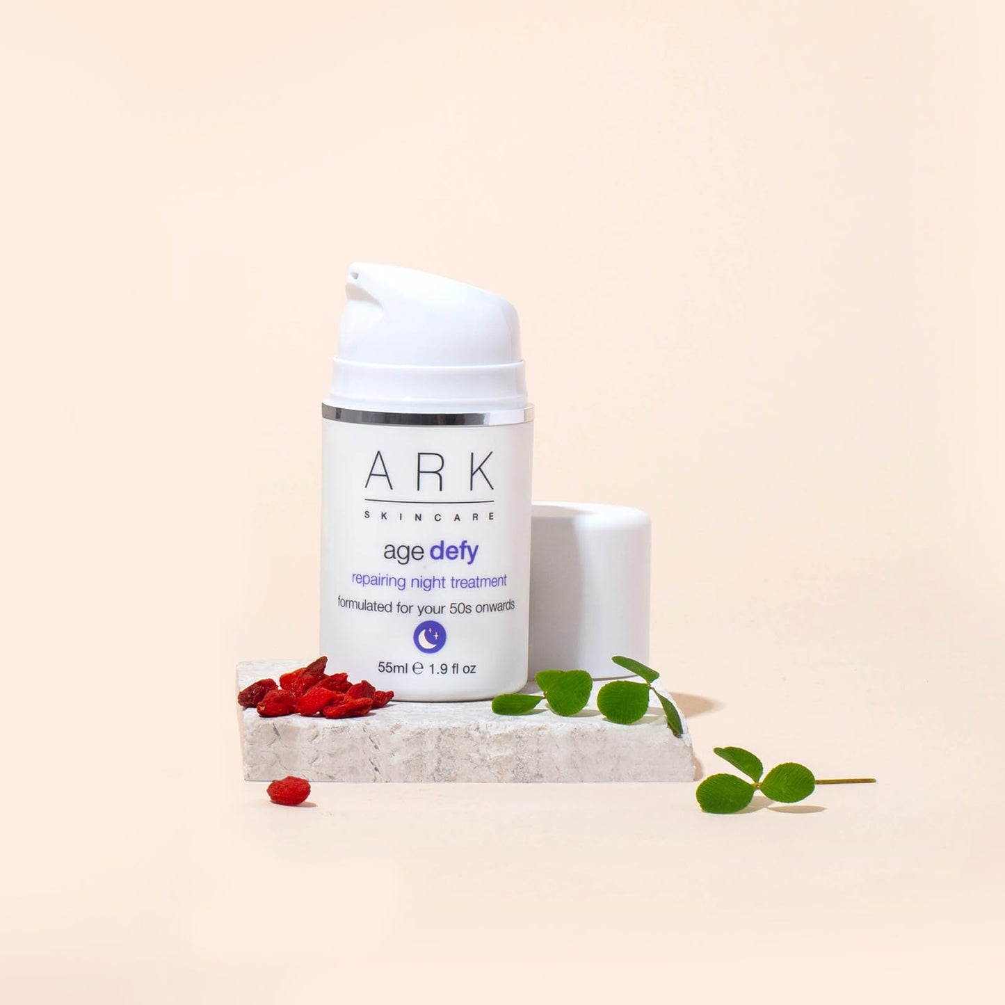 ARK Skincare Age Defy Repairing Night Treatment, for Mature Skin, Combats Hormone Loss & Dryness, with Red Clover, Hyaluronic Acid & Peptides, 55ml