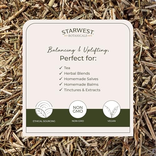 Starwest Botanicals Organic Dried St. John's Wort - Loose Leaf Herb for Tea, Made from St. John's Wort Flower, Supports Relaxation, Cut & Sifted, Certified Kosher, Non-GMO - 1 lb Bag