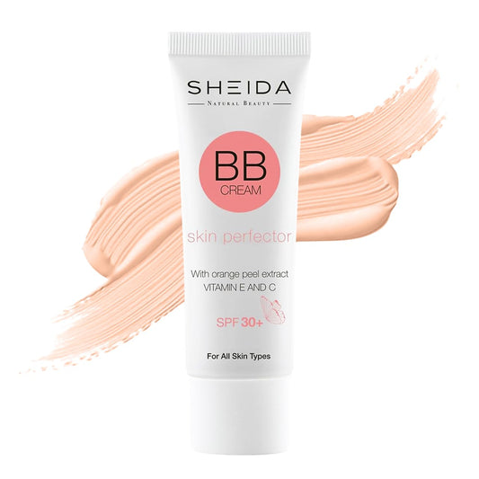 Sheida SHEIDA BB Creme, Tinted Day Cream with SPF 30+, 24h Moisture and Skin Optimiser for an Even Complexion, Enriched with Vitamin E & C. Multifunctional Care with Sun Protection (Extra Light, One Size)