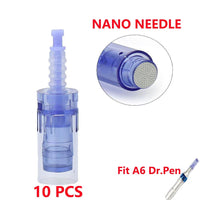 XKYLO Micro Needles Cartridges For Ultima A6 Dr.Pen,9Pin/12Pin/36Pin/42Pin &Nano Neelde Cartridges,Tips For Electric Stamp Derma Pen Auto Microneedle Therapy System (Nano Needles, 10 PCS)