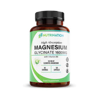 Magnesium Glycinate Supplement 1600mg with Vitamin B6, 352mg of Elemental Magnesium, 94% Daily NRV, 120 High-Strength Capsules 2 Months Supply, Supports Muscle & Nerve Health, Vegan, Lab Tested
