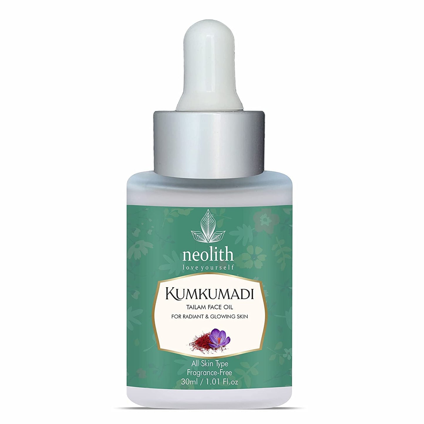 Neolith 100% Organic Kumkumadi Skin Radiance Face Oil with Saffron, Sandalwood, Vetiver, Turmeric & Lotus Extracts for Dull Skin, Dark Spots, Glowing Skin (30 ML)