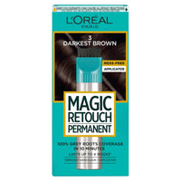 L'Oreal Paris L'Oréal Paris Magic Retouch Instant Root Spray, Darkest Brown 3. Ensures flawless coverage for grey regrowth in 3 seconds. This 75ml spray offers a quick, easy, natural-looking root touch-up.
