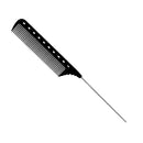 Majestik+ Measure & Style: Innovative Tail-Pin Hair Comb with Built-in Scale - Professional Carbon Fiber, High Heat Resistant (230°C), Strong, Durable, and Fine-Toothed in Stylish Black