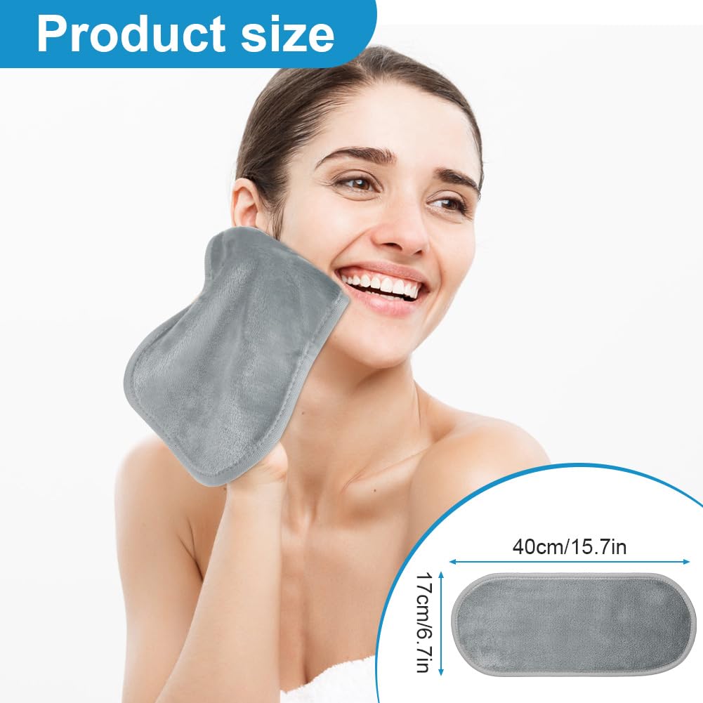 URAQT 5 Pack Face Cloths Make Up Remover Microfibre Face Wipes for Reusable Makeup Remover Cloth Washable Ultra Soft Facial Cleansing Wipe Cloths (Grey)